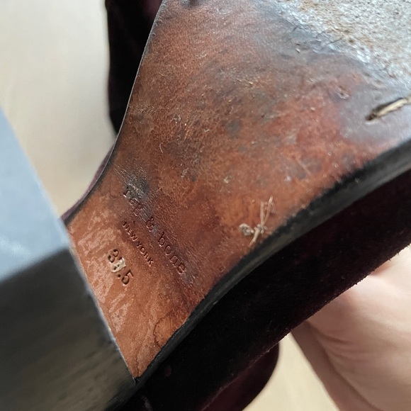 Rag and Bone Maroon Ankle Boots - Picture 5 of 5